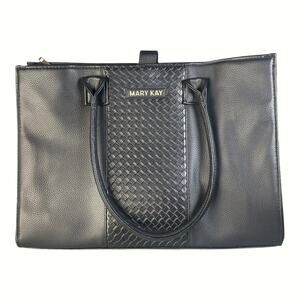 Mary Kay Black Faux Leather Consultant Tote Bag